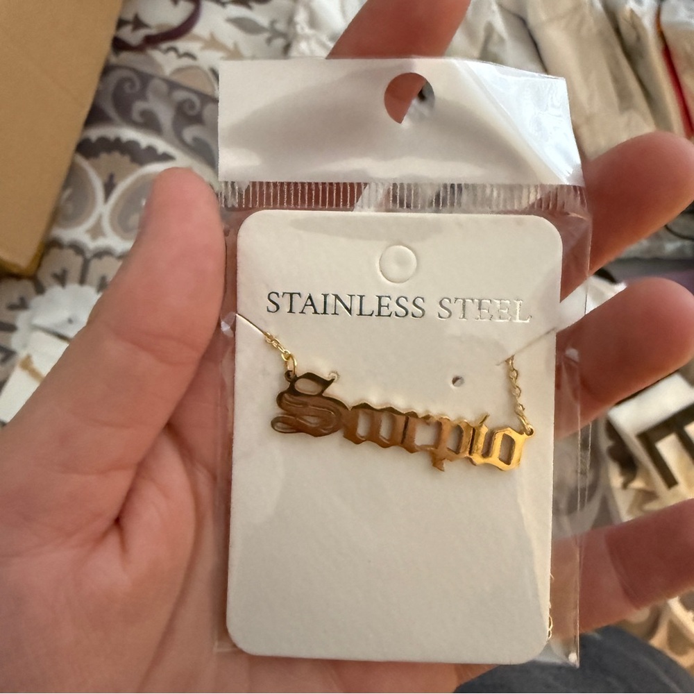 Gold Scorpio Stainless Steel Necklace - Picture 1 of 1